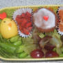 Quail egg chick bento