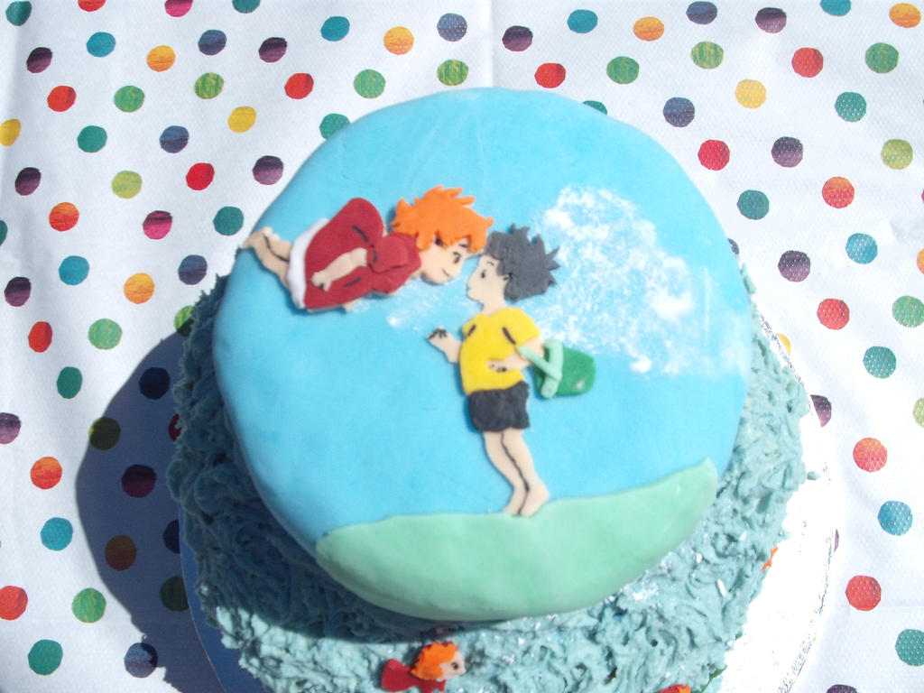 Ponyo cake- Ponyo and Sosuke