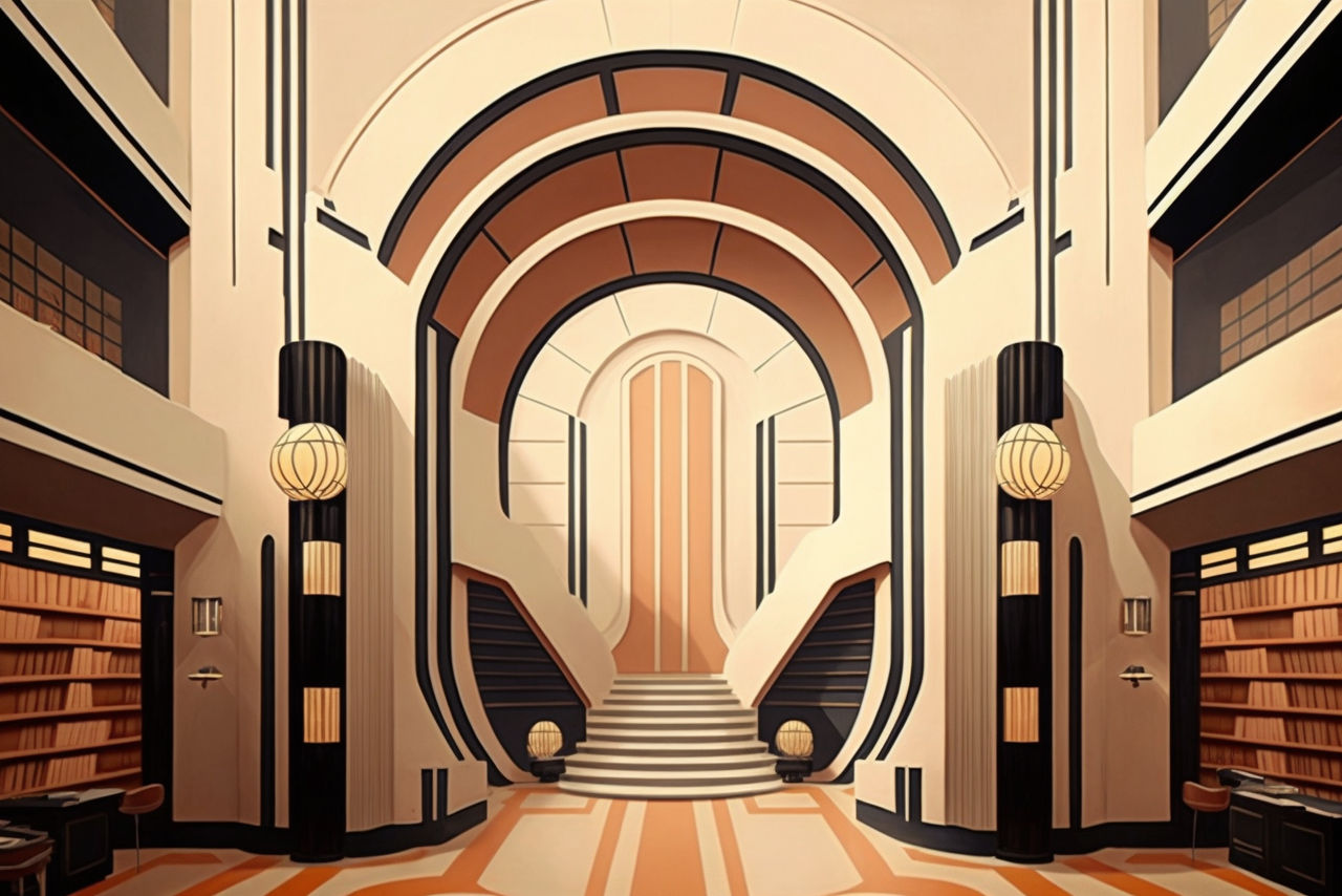 Art Deco Library by Konimotsinui on DeviantArt