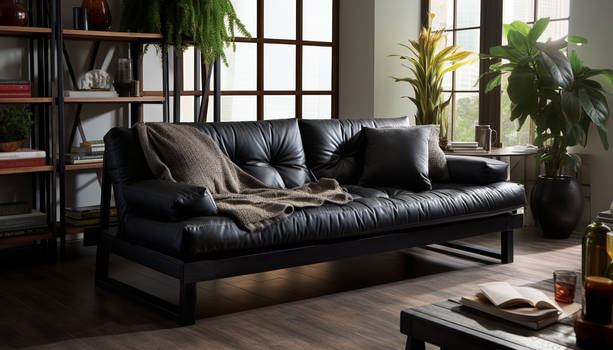 Black Leather Couch