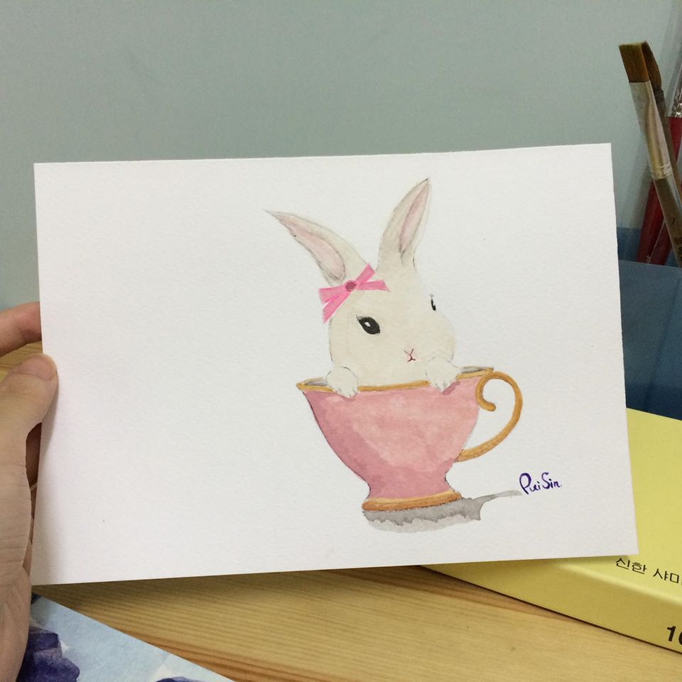 Bunny in a tea cup