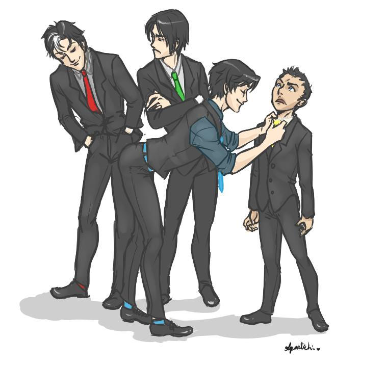 Robins in suits by Spartichi on DeviantArt