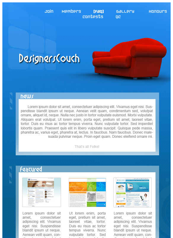 designer couch css :Final: