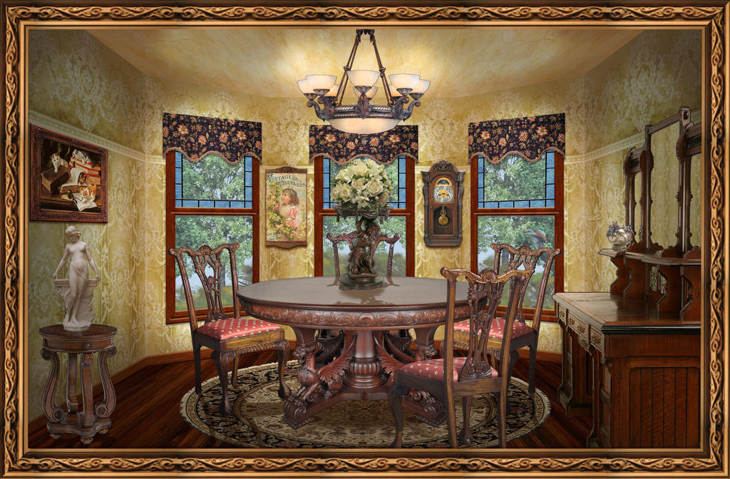 Victorian Dining Room by OokamiKasumi on DeviantArt