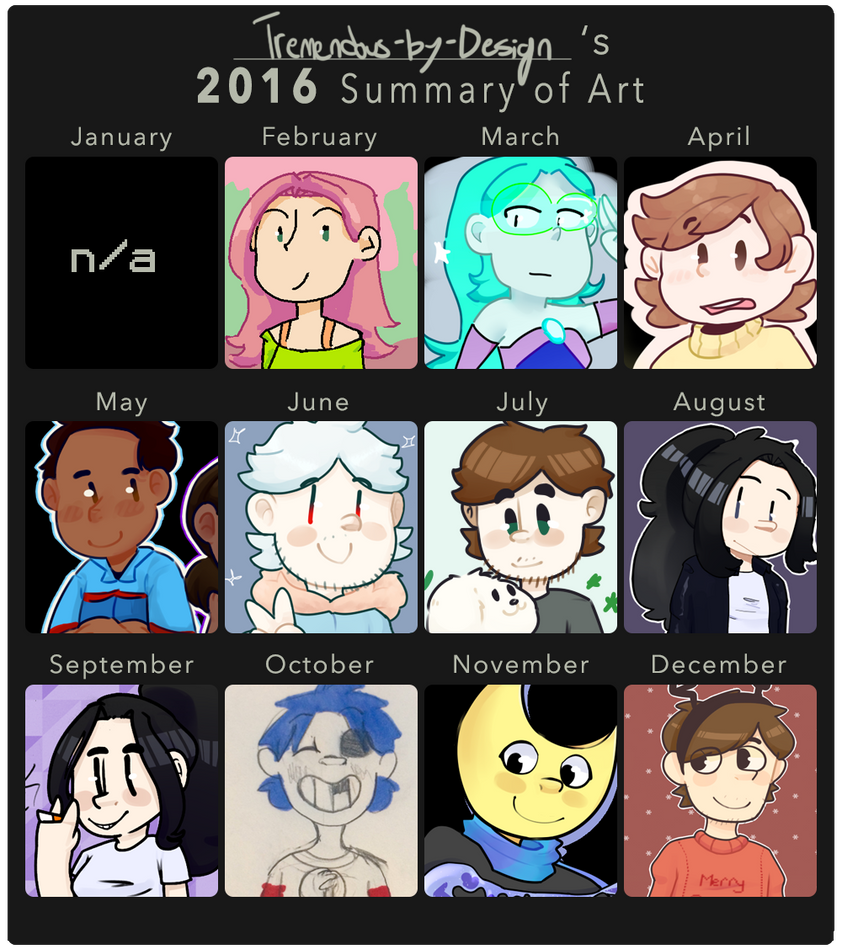 my 2016 Summary of Art! by Tremendous-By-Design