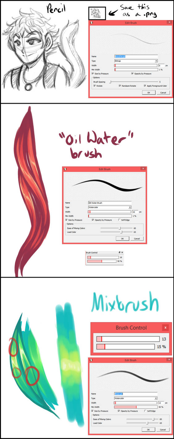 FireAlpaca/Medibang Paint Brushes 1 by AtsusaKaneytza