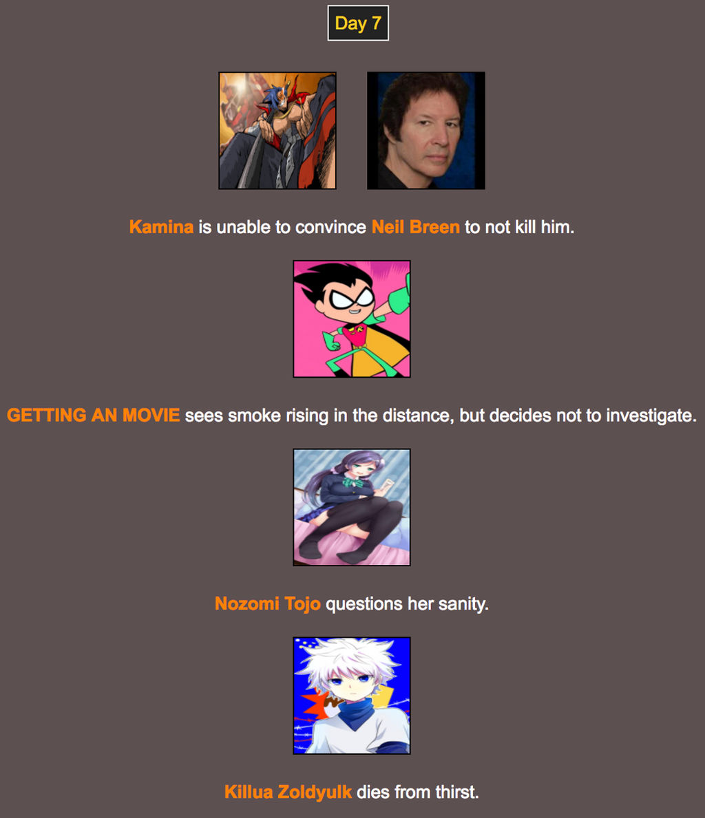 Best Hunger Games Evar 8: DiP (Day 7) by KaminaIsLife on DeviantArt
