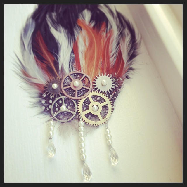Rust Feather Steampunk Fascinator by LadyNightHawk on DeviantArt