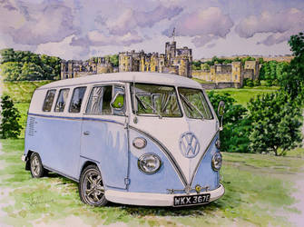 VW Split Screen Campervan at Alnwick Castle