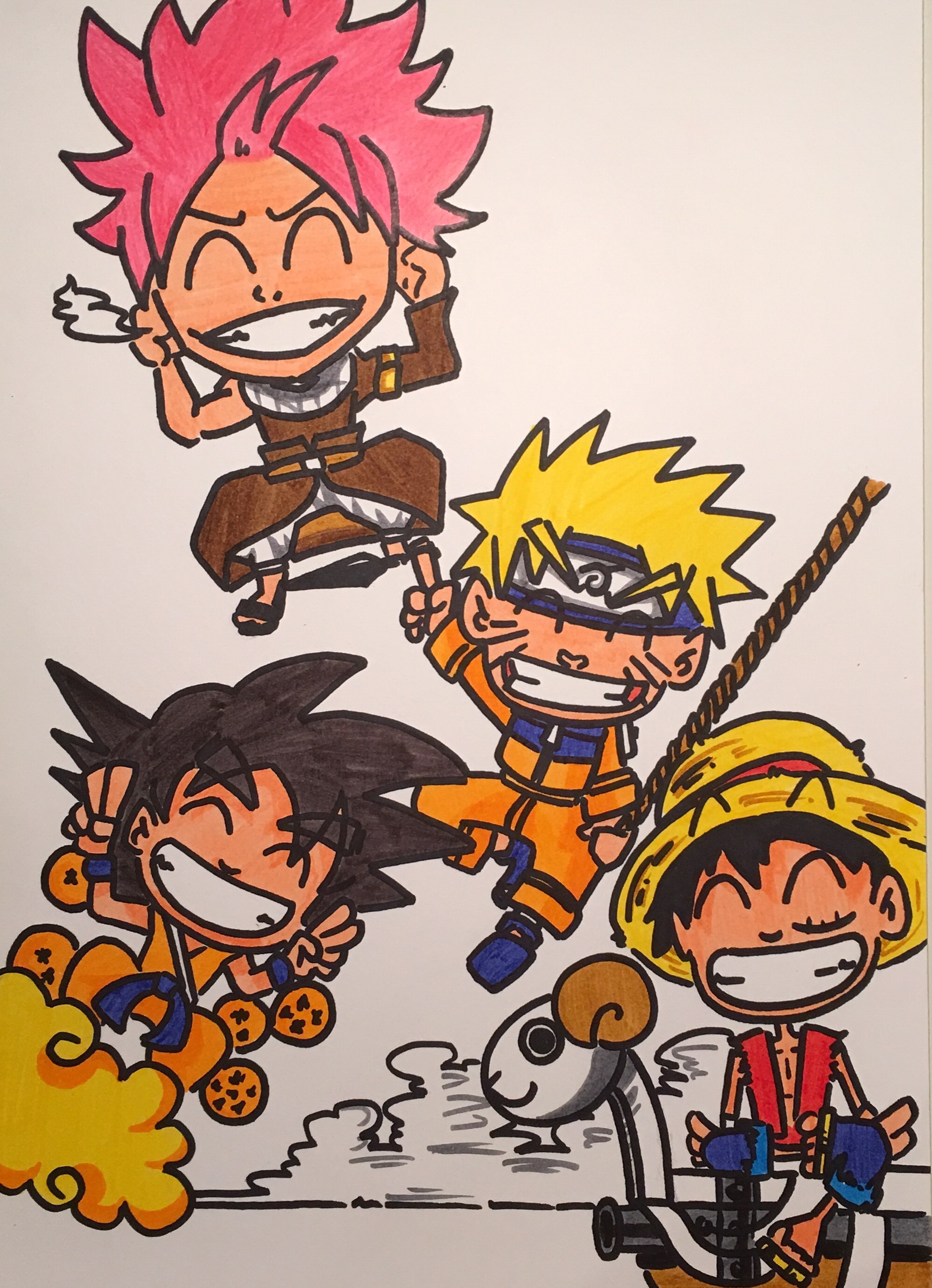 FAIRY TAIL, NARUTO, ONE PIECE AND DRAGON BALL!!!!