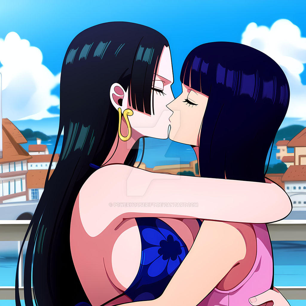 Nico Robin and Boa Hancock romantic kiss by PowerhouseRift on DeviantArt