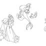 Disney Prinesses Line Art