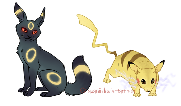 Umbreon and Pikachu