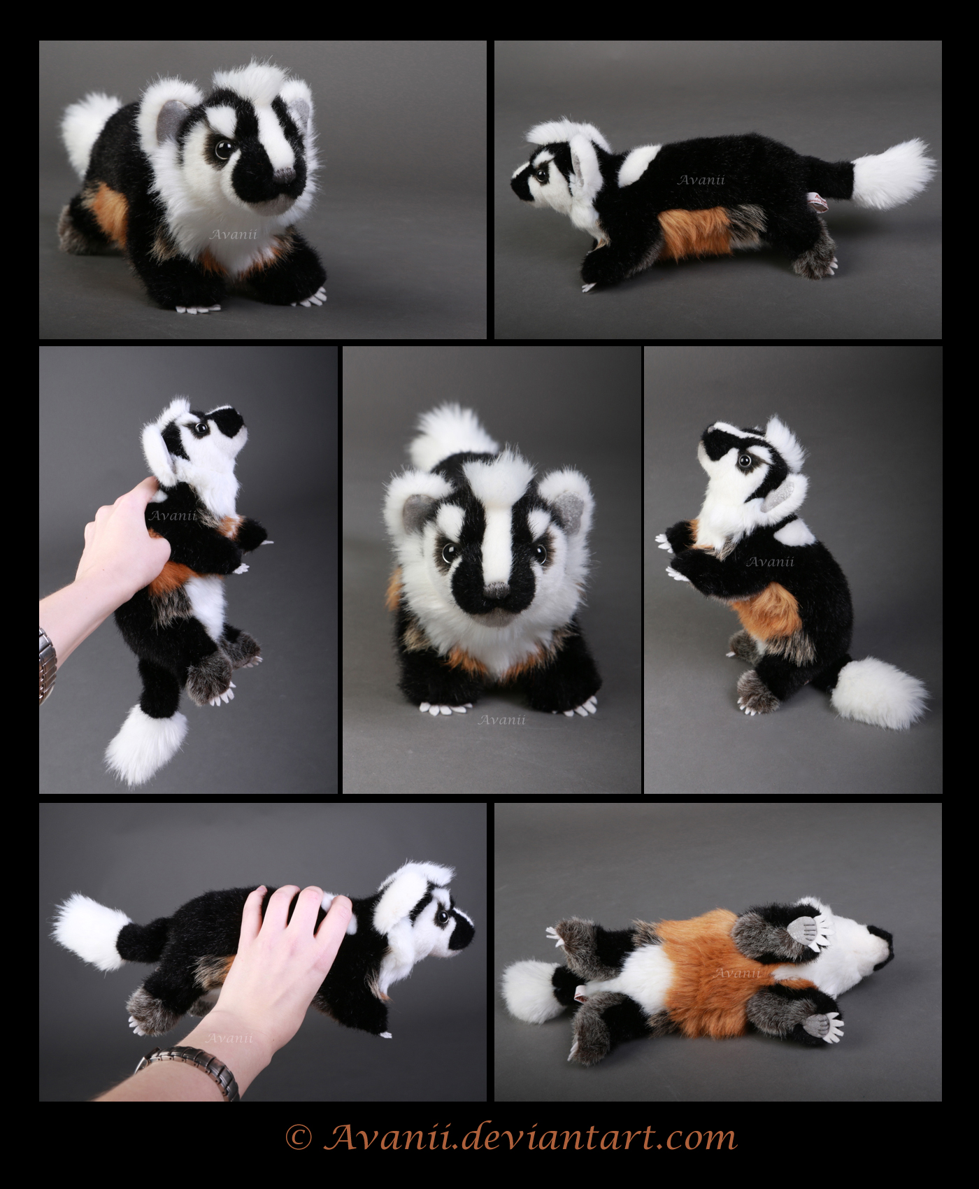 Plushie Commission: Evan the American Badger