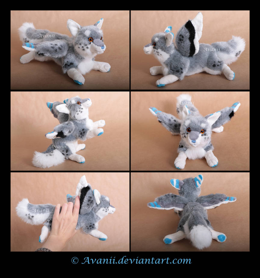 Plushie Commission: Sketch the Winged Wolf by Avanii