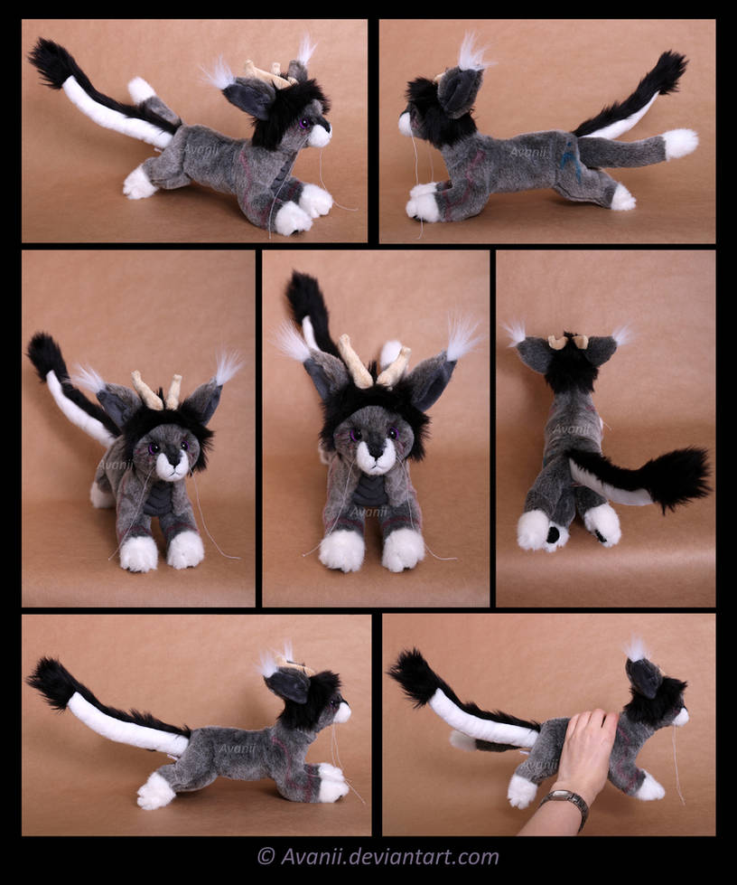 Plushie Commission: Treble the Felidraegon by Avanii