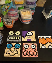 Futurama perler bead coasters