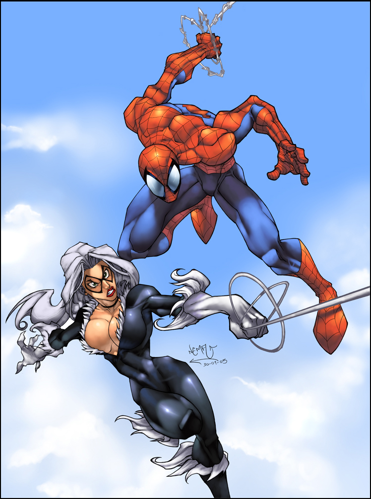 Spiderman and Blackcat by rubinh0