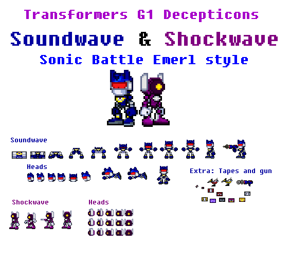 Soundwave and Shockwave sprites by firenamedBob on DeviantArt