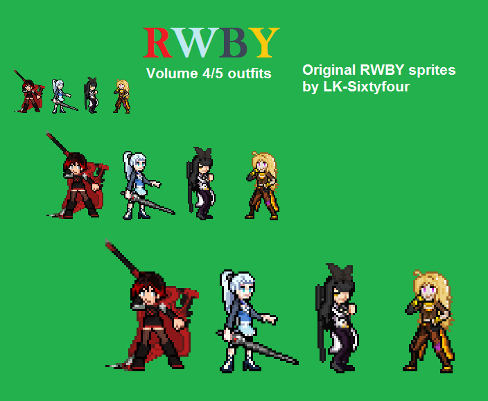 Taurus Sprite Rby RWBY Vol 4 and 5 outfits sprites by firenamedBob on DeviantArt