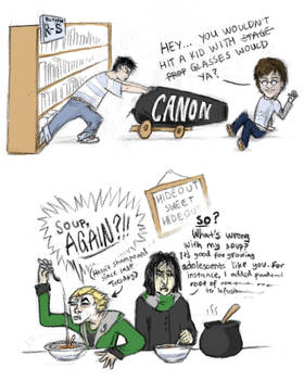 Canon Harry + Draco on the run