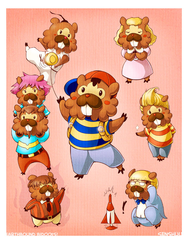 Earthbound Bidoofs by senshuu
