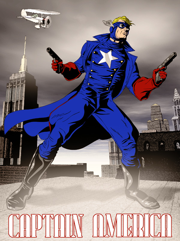 Captain America Pulp Style