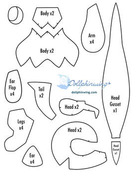 Chibi Riolu Plushie Sewing Pattern