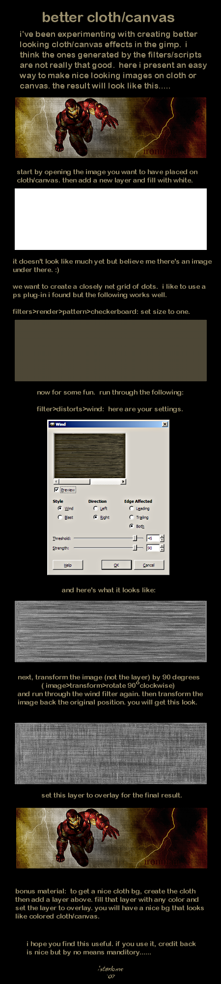 better cloth or canvas in gimp