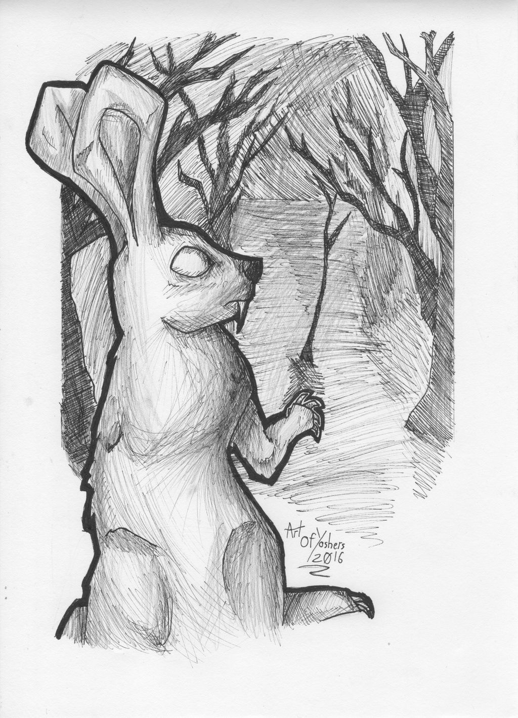 Creepy Rabbit Drawing Base Creepy Rabbit by artofyoshers05 on DeviantArt