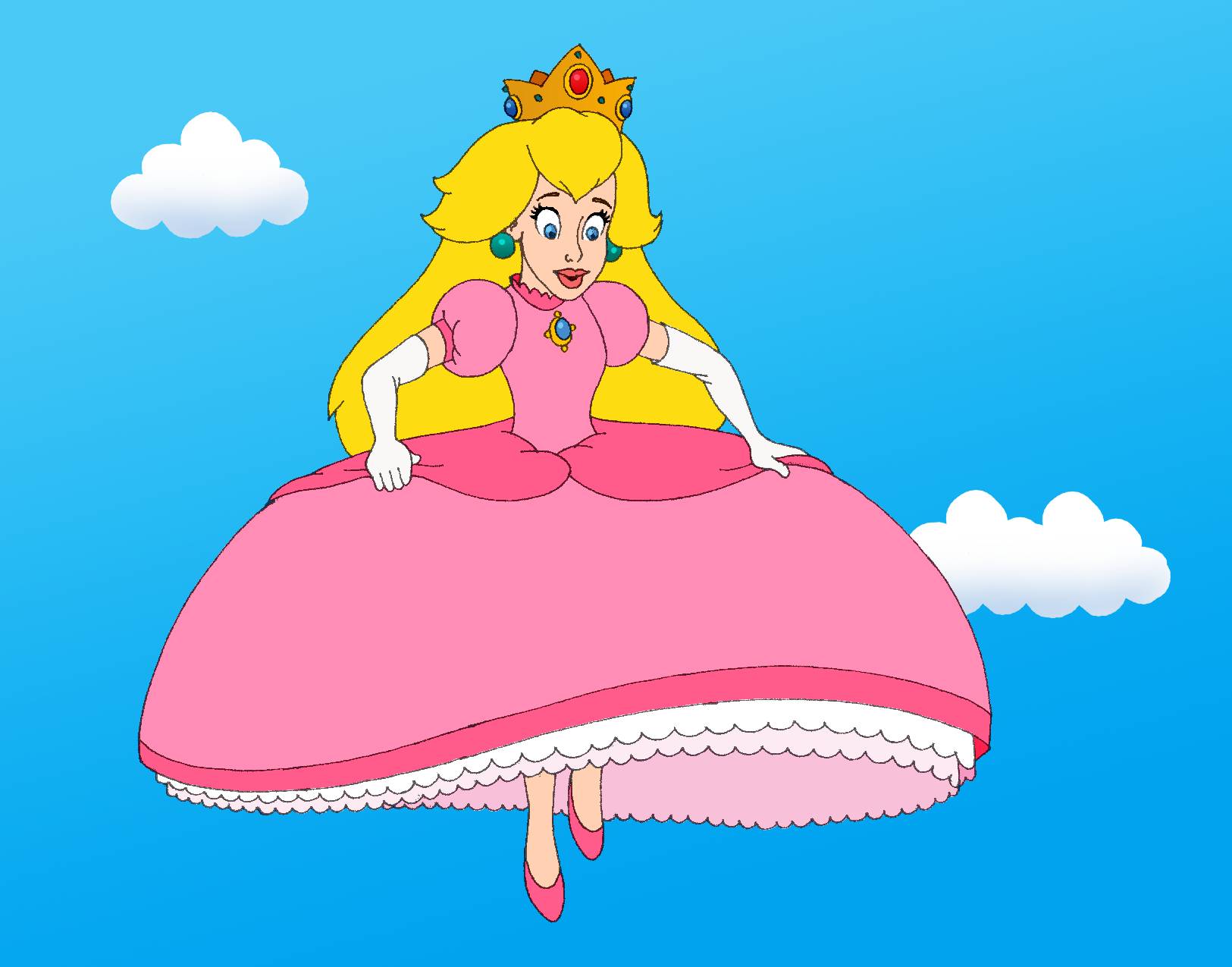 princess peach floating dress Princess Peach Cosplay Parachute Dress Transformation