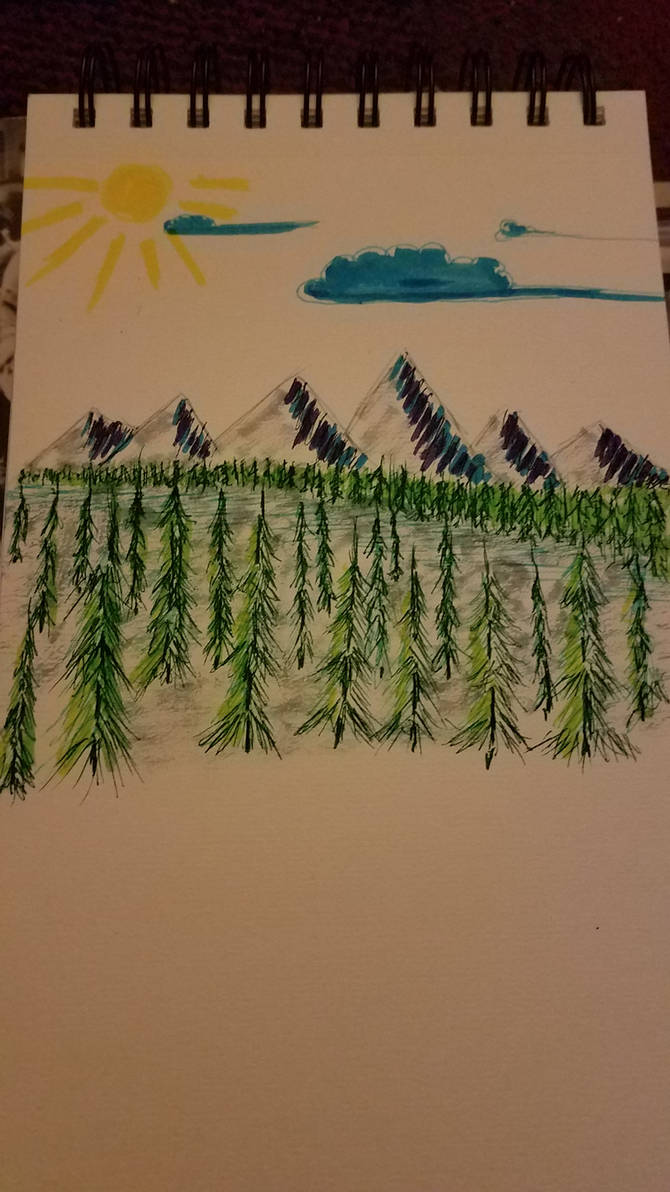 Tree Rough Ketch Another rough sketch of those trees and mountains by igmuska on DeviantArt