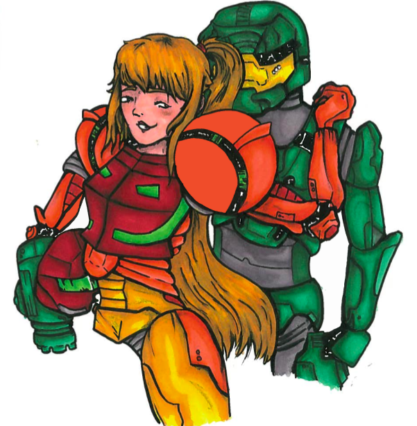 Samus X Master Chief by Jitterbugie. 