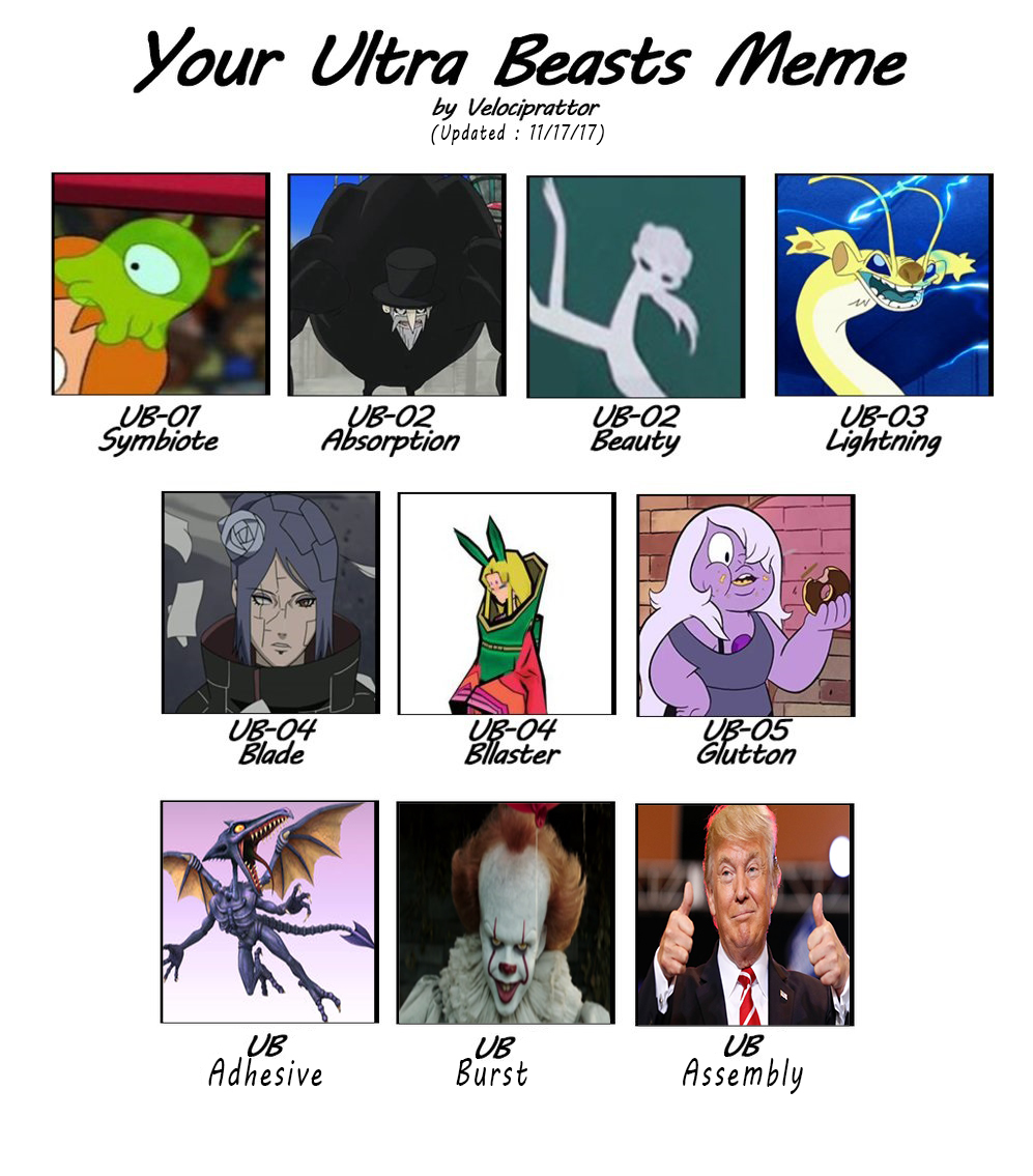 My Ultra Beasts Meme (UPDATED 11/17/17)