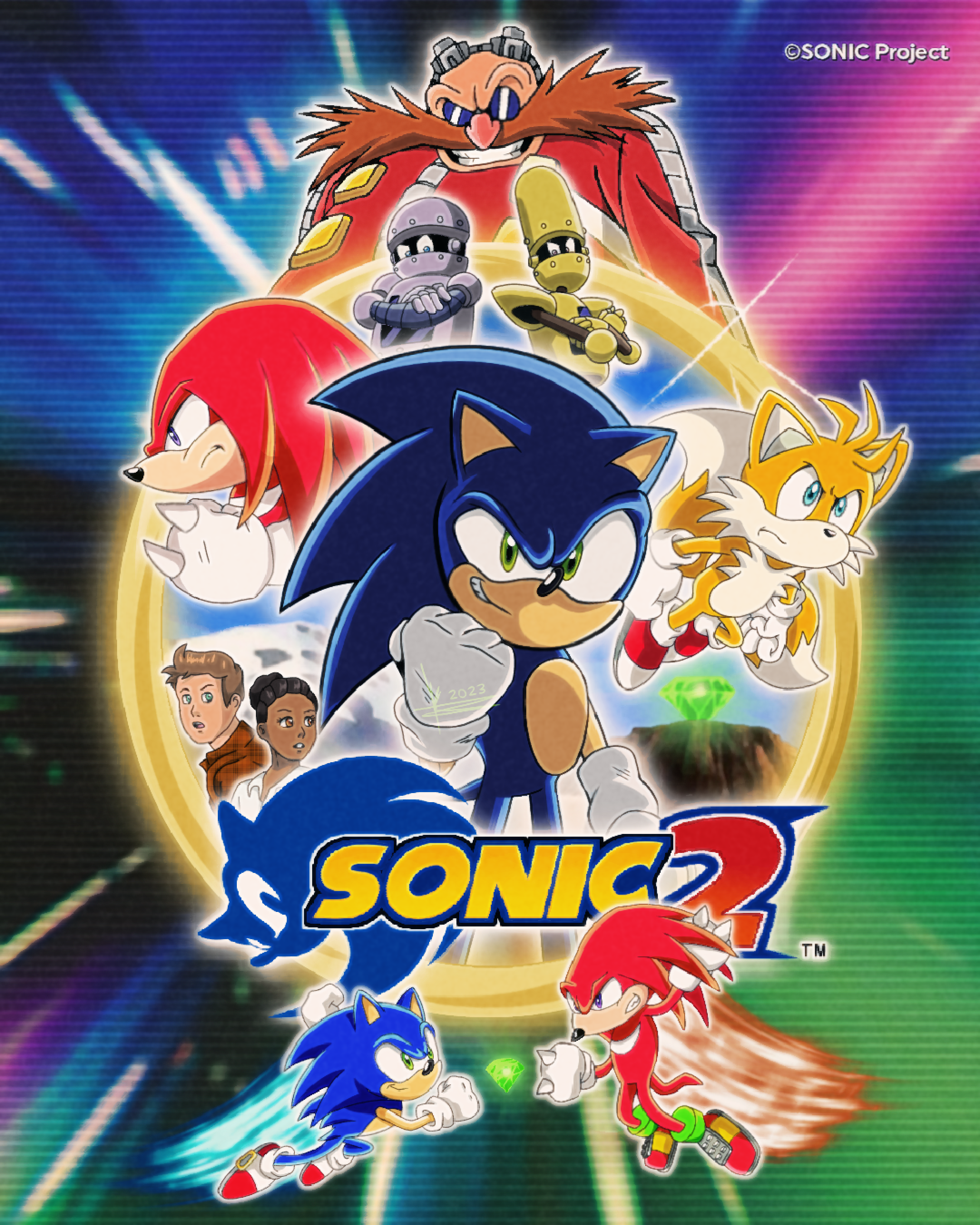 Sonic 2 Movie poster line art from Mar 31, 2022 by lANGXl on DeviantArt