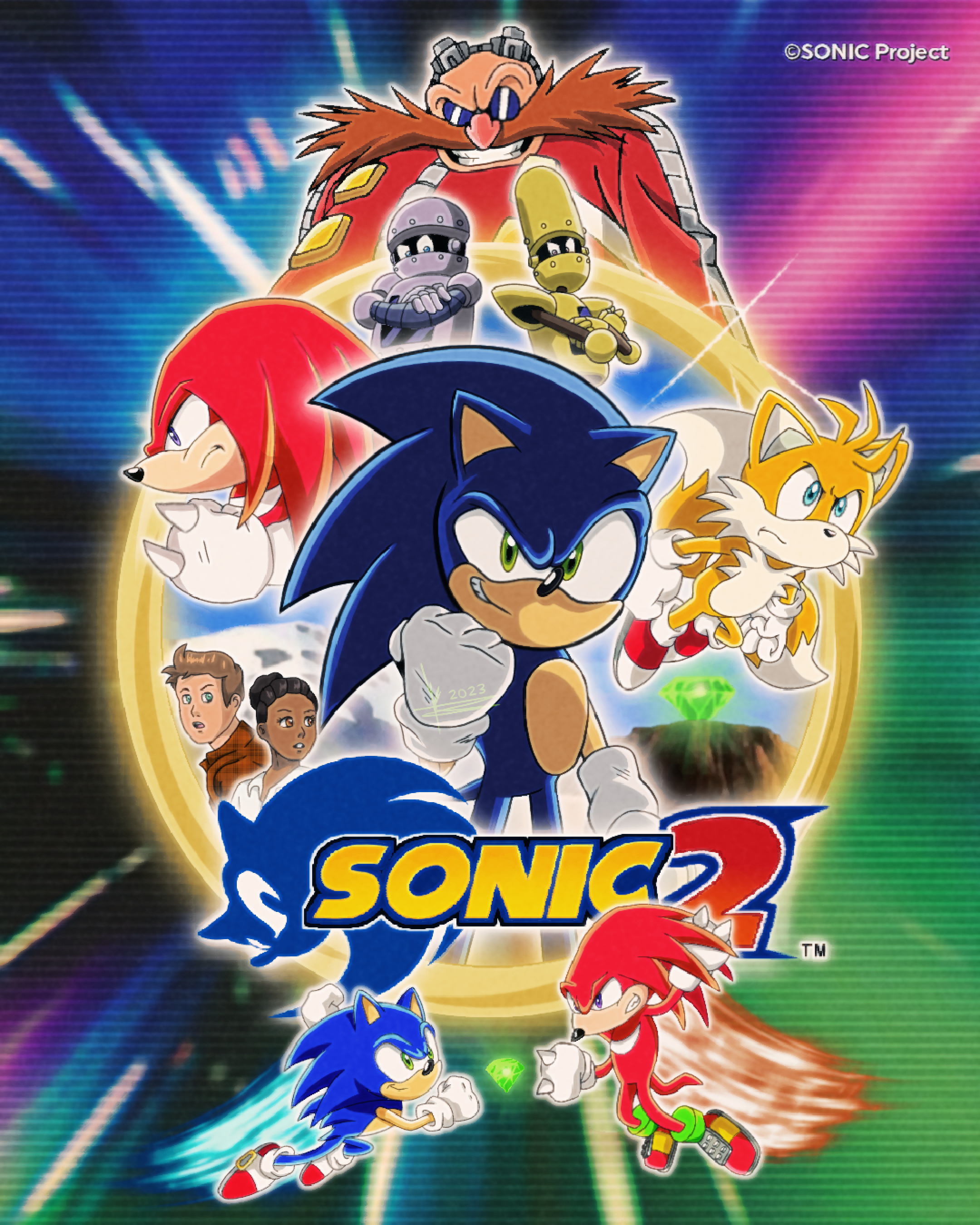 Sonic Movie 2- Movie Poster  Sonic heroes, Sonic art, Sonic