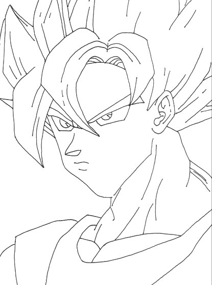 SSJ Goku lineart by YamiKaosu