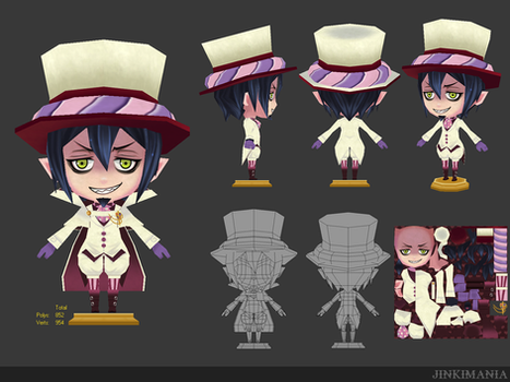 3D Low polygon : Blue Exorcist Mephisto by JinkiMania