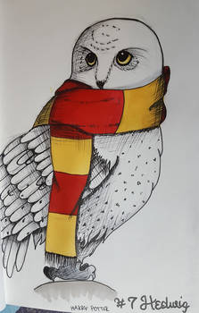 #Inktober2017 Day 7: Hedwig (Harry Potter)