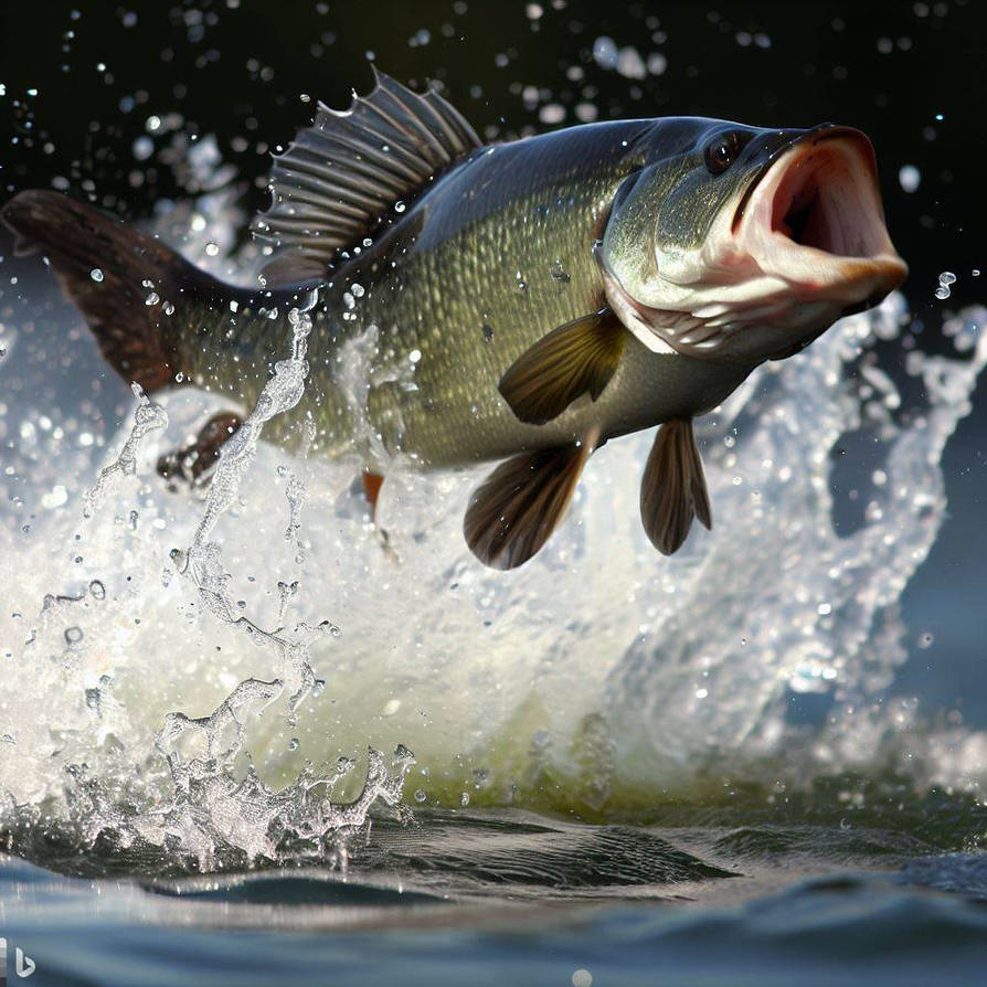 Largemouth bass Jumping out of water by huntingthehunter55 on DeviantArt