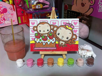 kawaii monkey painting