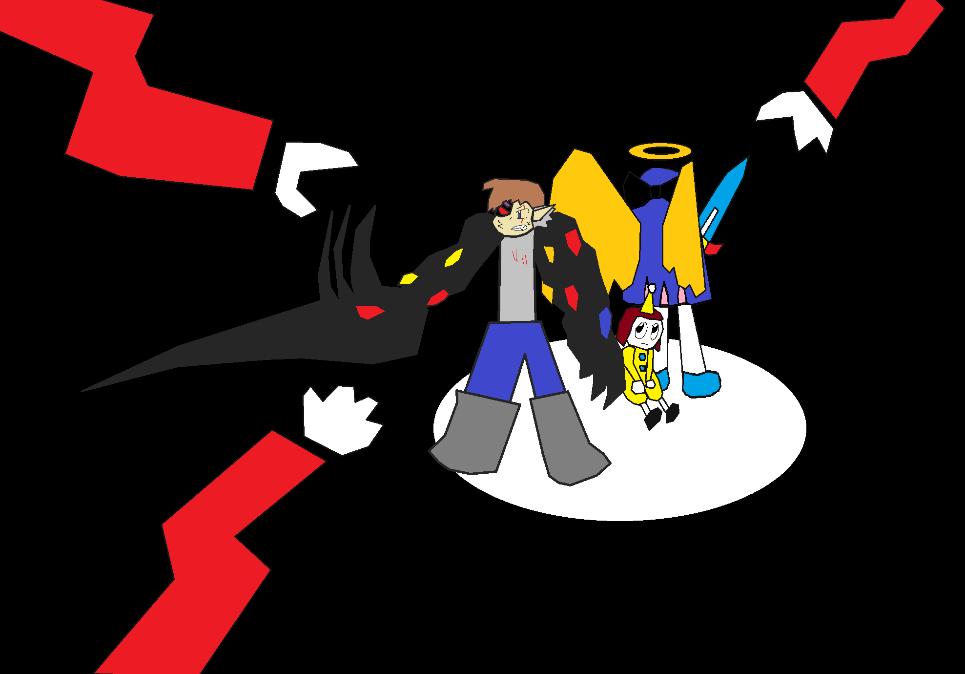 Swordodinx And Stocking Protecting Cupcake