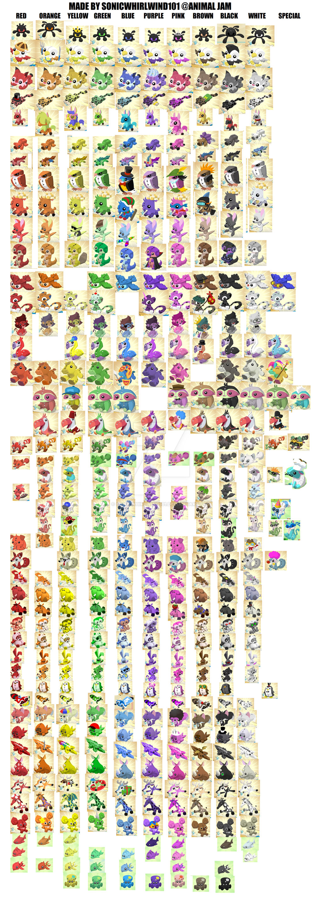 Animal Jam Plushie List by SonicWhirlwind101 on DeviantArt