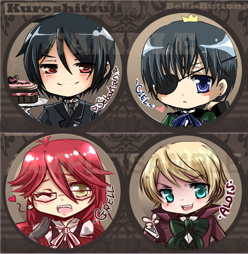 kuroshitsuji button set