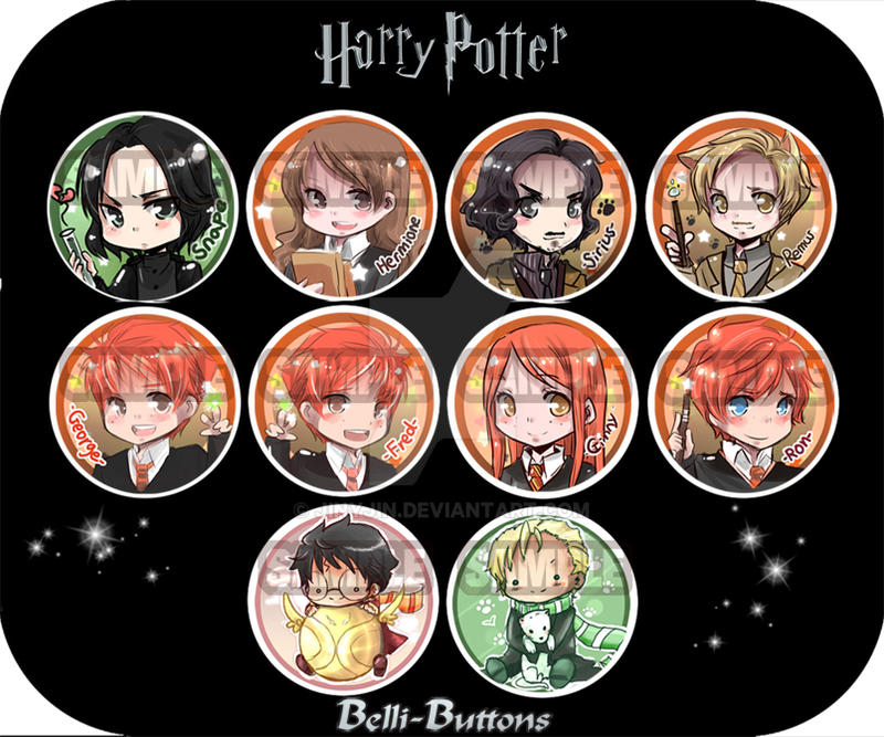 Harry Potter Button Set By Jinyjin On DeviantArt