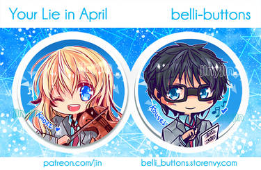 Your Lie in April Buttons
