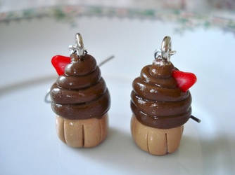 Chocolate Cupcake Earrings