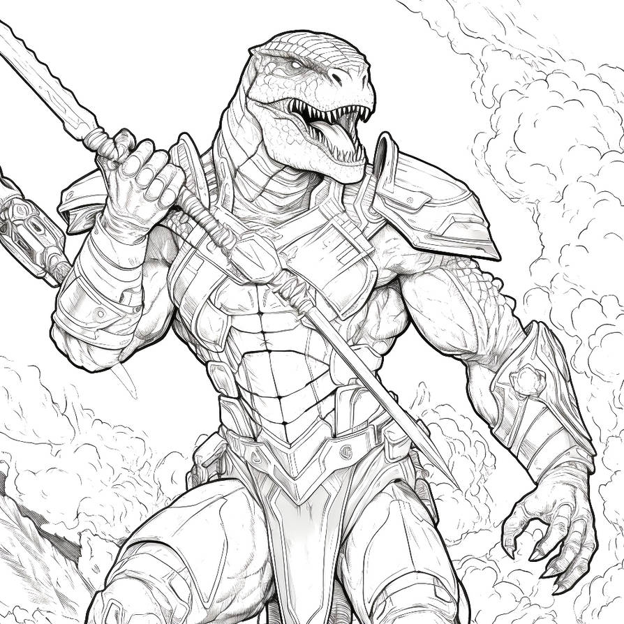 Dino warrior Coloring Page By Shannonmechas On DeviantArt dino-warrior-coloring-page-by-shannonmechas-on-deviantart