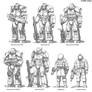 Enclave power armor, suits and weapon