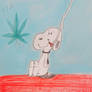 Snoopy smoking a blunt